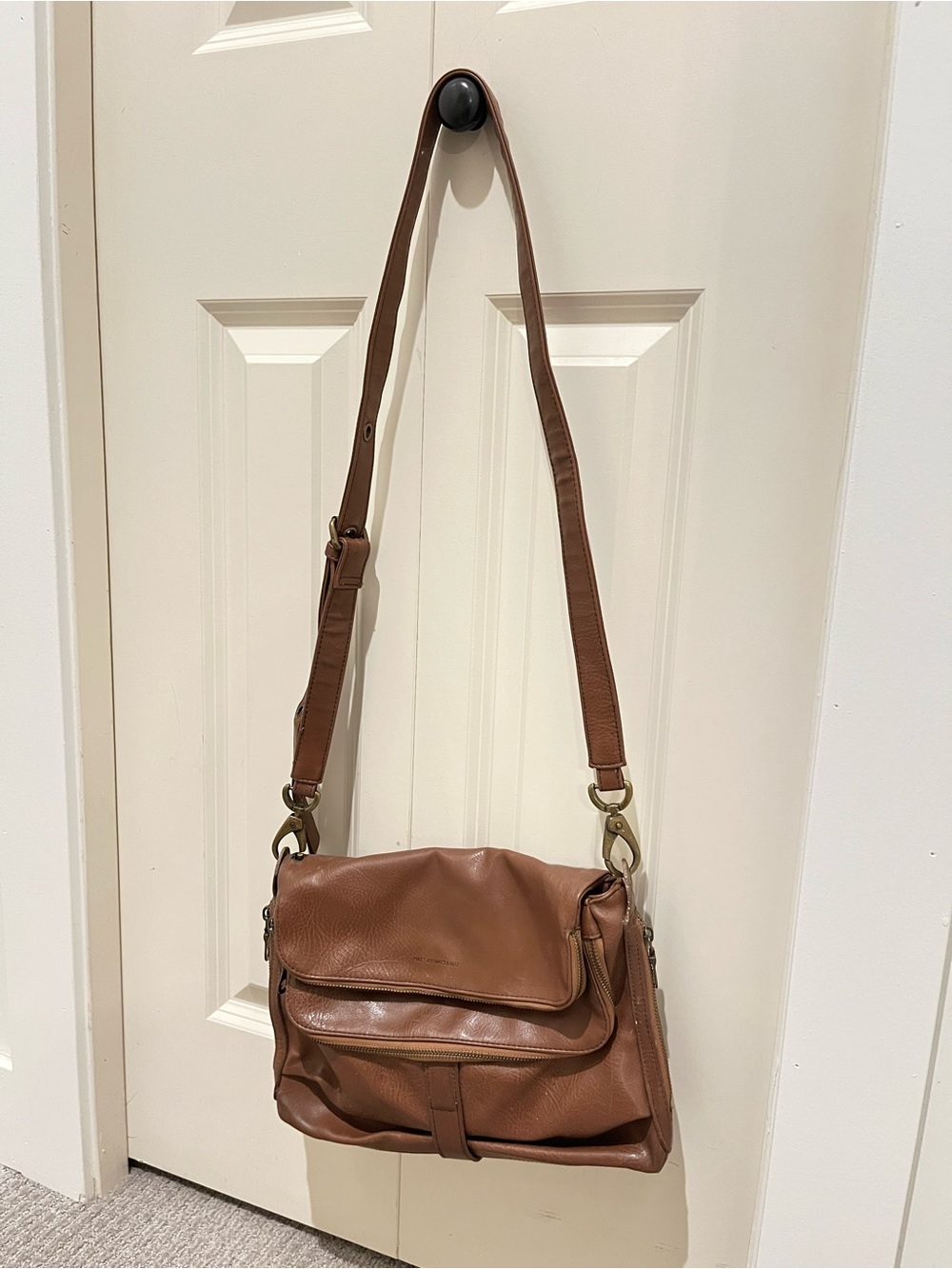 Matt & Nat Brown Vegan Leather Fold-over Bag